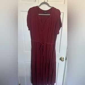Lane Bryant Burgundy Midi Dress